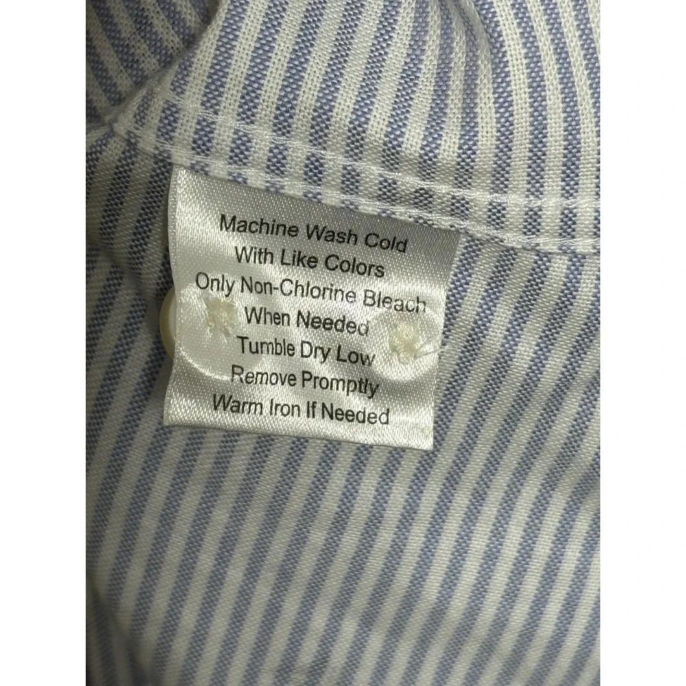 Jos A Bank 1905 Shirt Mens XL Blue White Striped Sailboat‎ Tailored Fit Cotton
